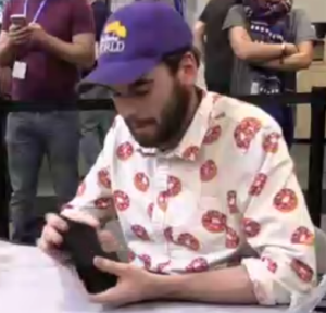 Here is a picture of me playing CtM at Worlds. 